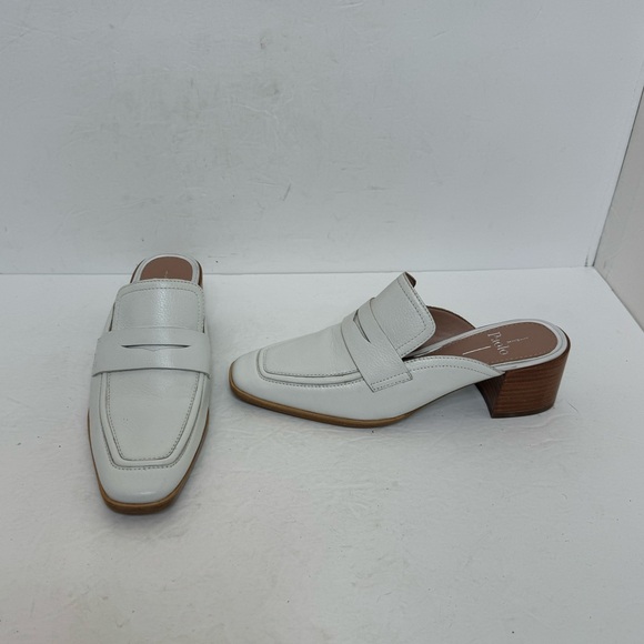 Linea Paolo Galia Pebbled Leather Mules White - Picture 2 of 10
